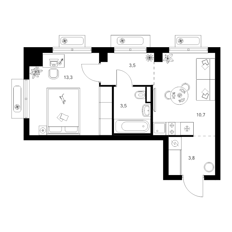 1 ккв 34,8 м²