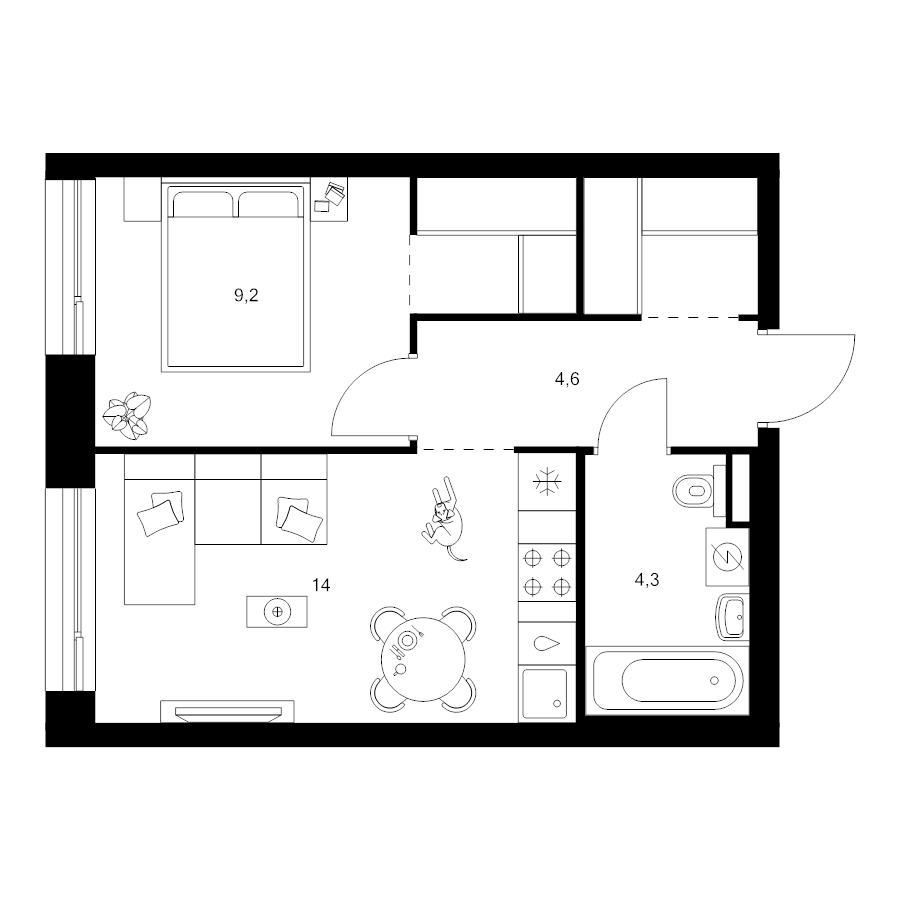1 ккв 37,1 м²