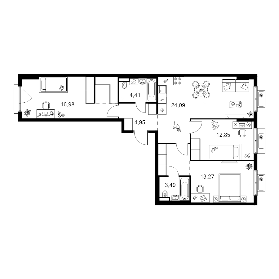 4 ккв (Евро) 88,2 м²