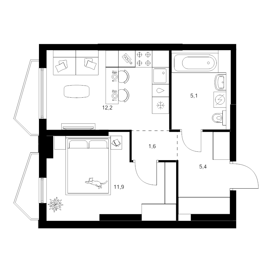 1 ккв 36,2 м²