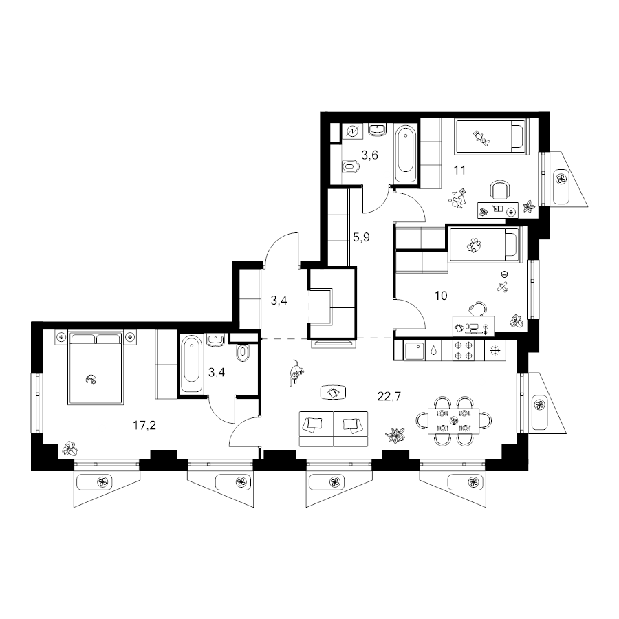 4 ккв (Евро) 79,5 м²