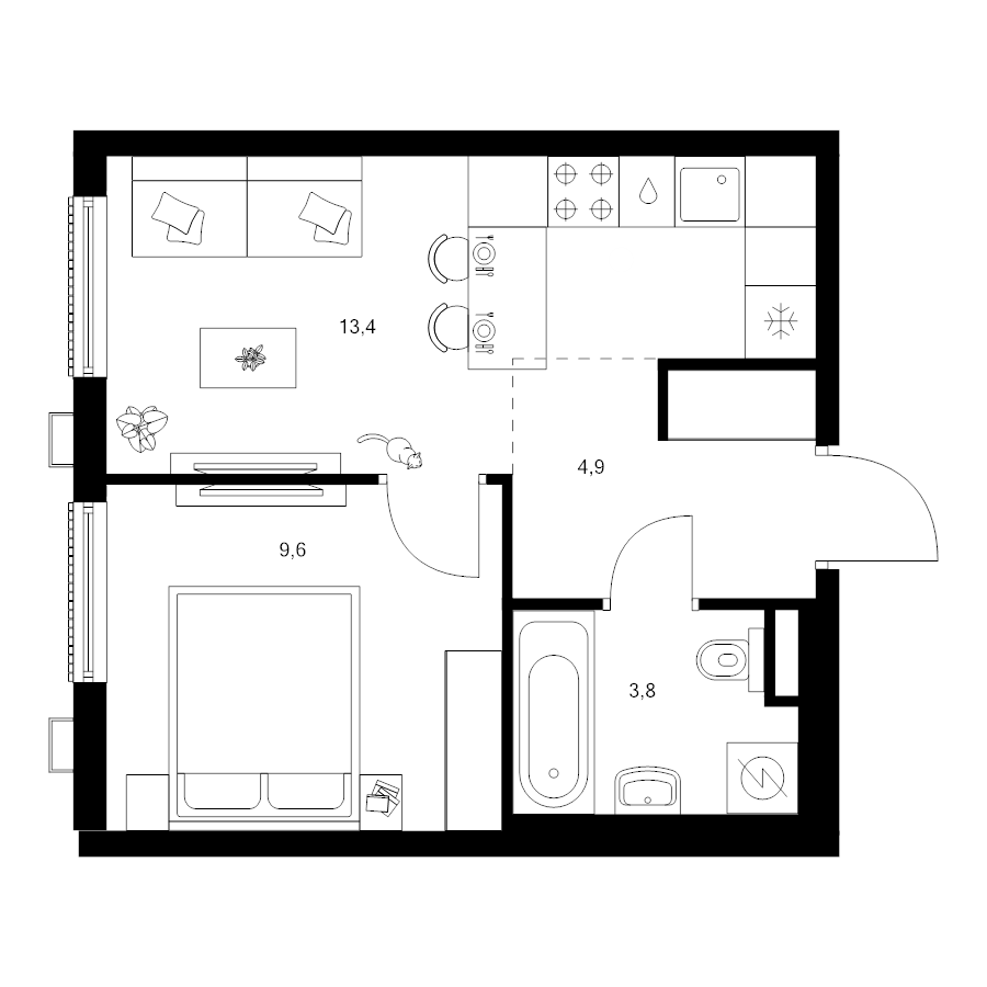 1 ккв 31,7 м²