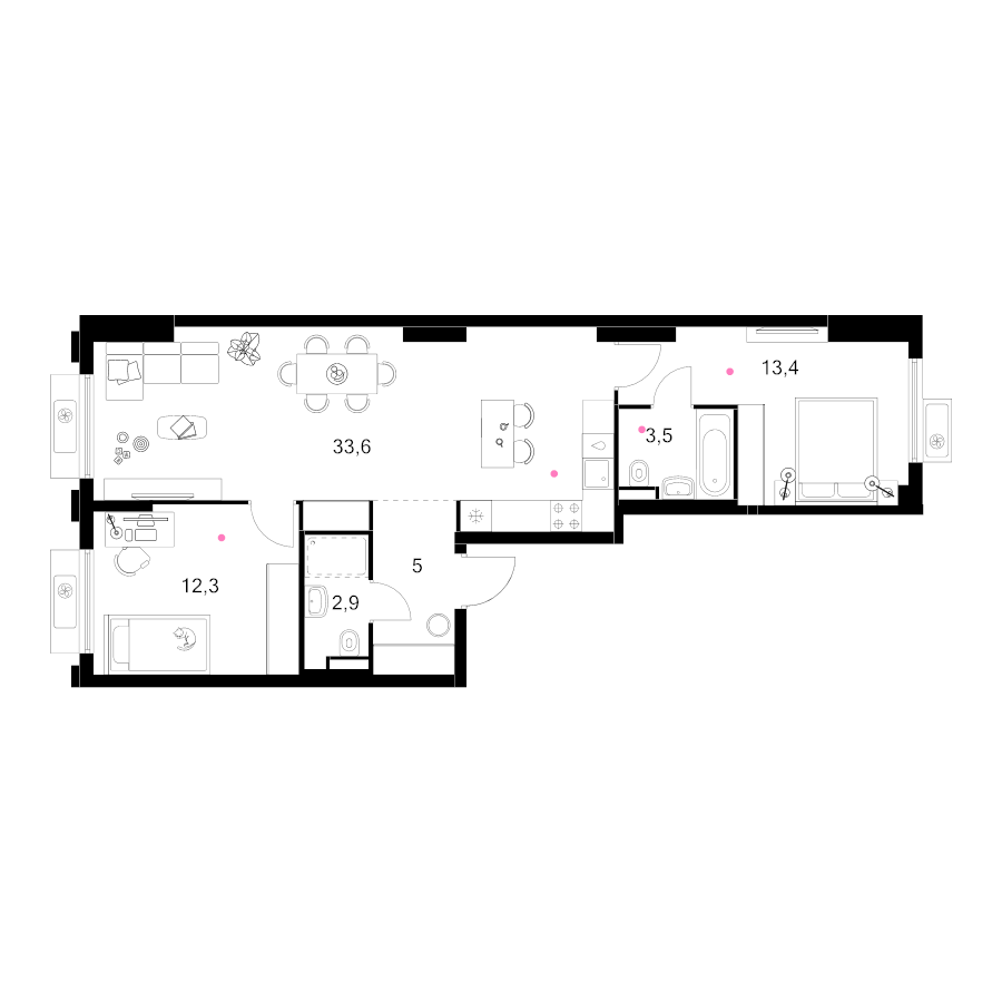 3 ккв (Евро) 70,7 м²