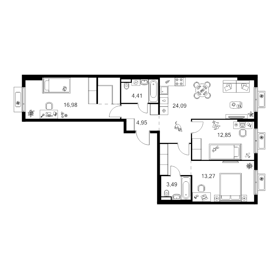 4 ккв (Евро) 88,2 м²
