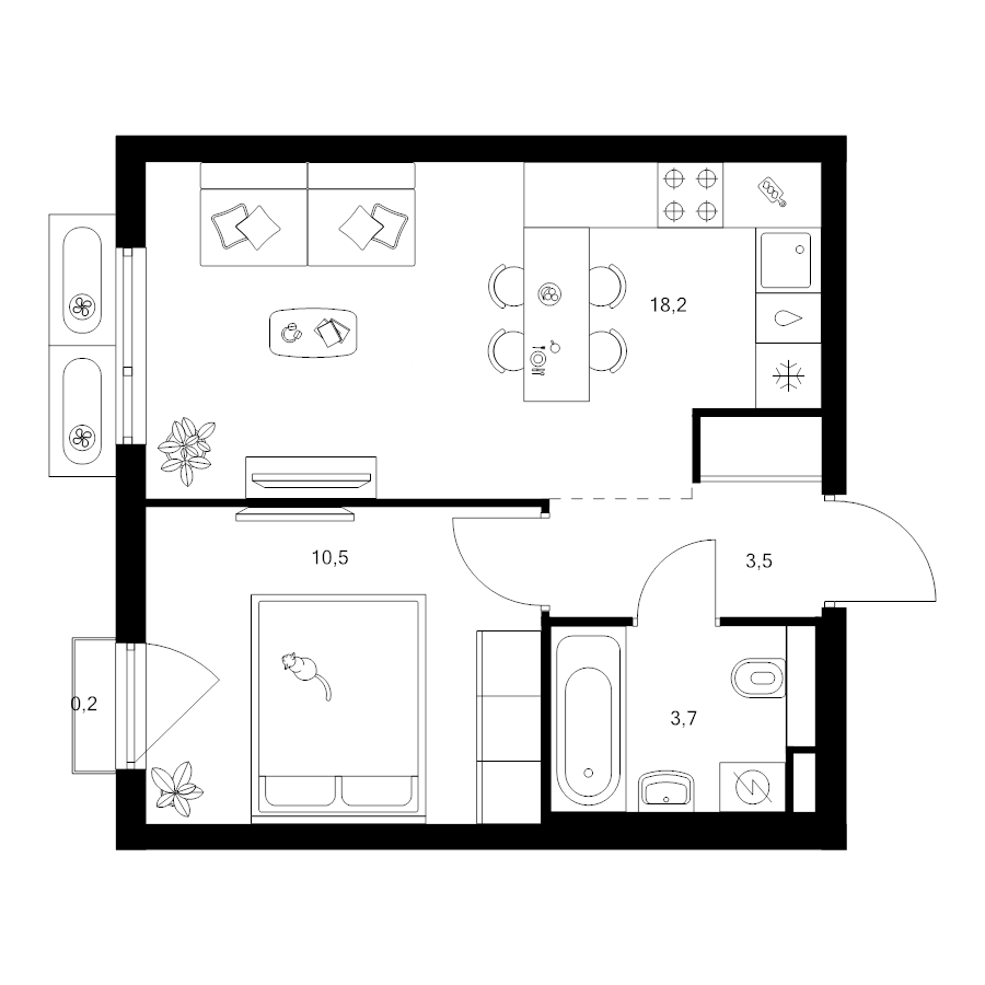 2 ккв (Евро) 36,1 м²