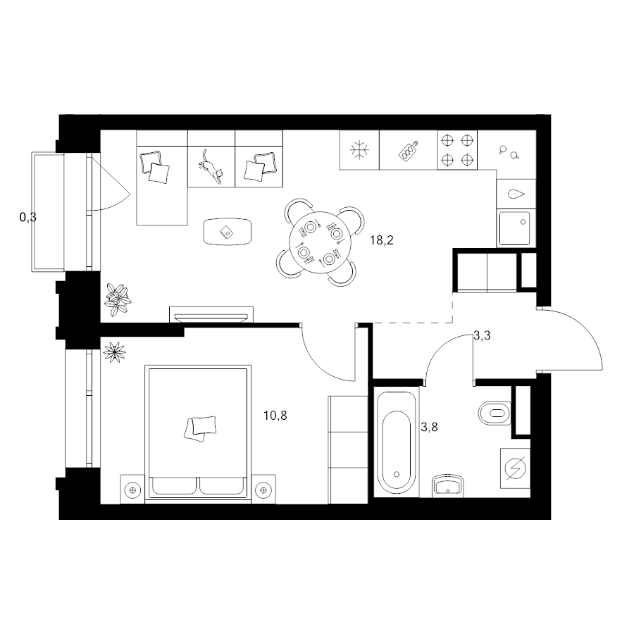 2 ккв (Евро) 36,4 м²