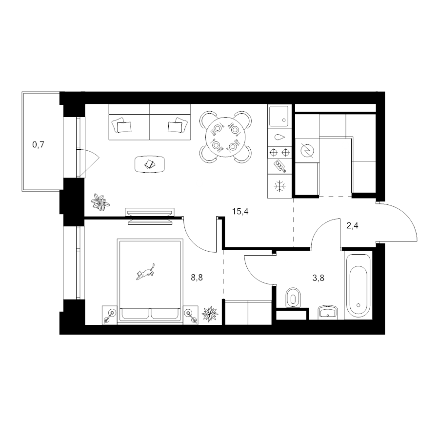 2 ккв (Евро) 37,7 м²