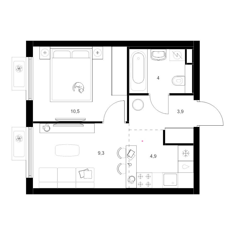 2 ккв (Евро) 32,6 м²