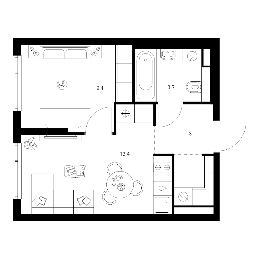 1 ккв 31,5 м²