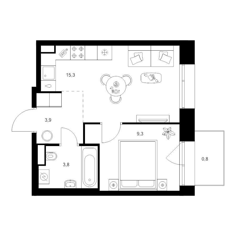 2 ккв (Евро) 33,1 м²