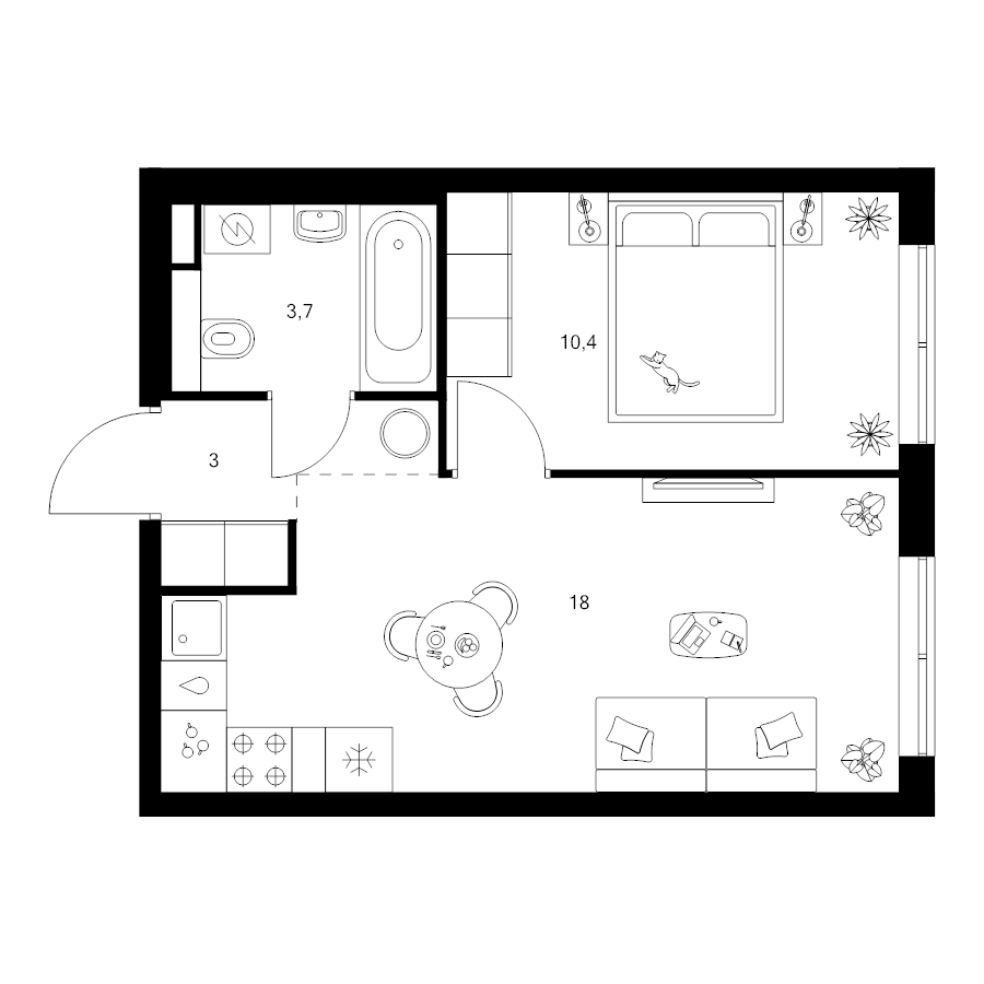 2 ккв (Евро) 35,1 м²
