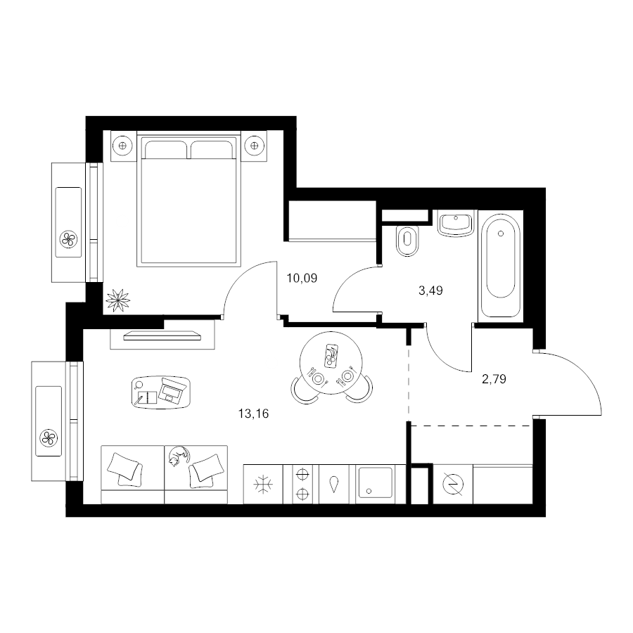 1 ккв 31,5 м²
