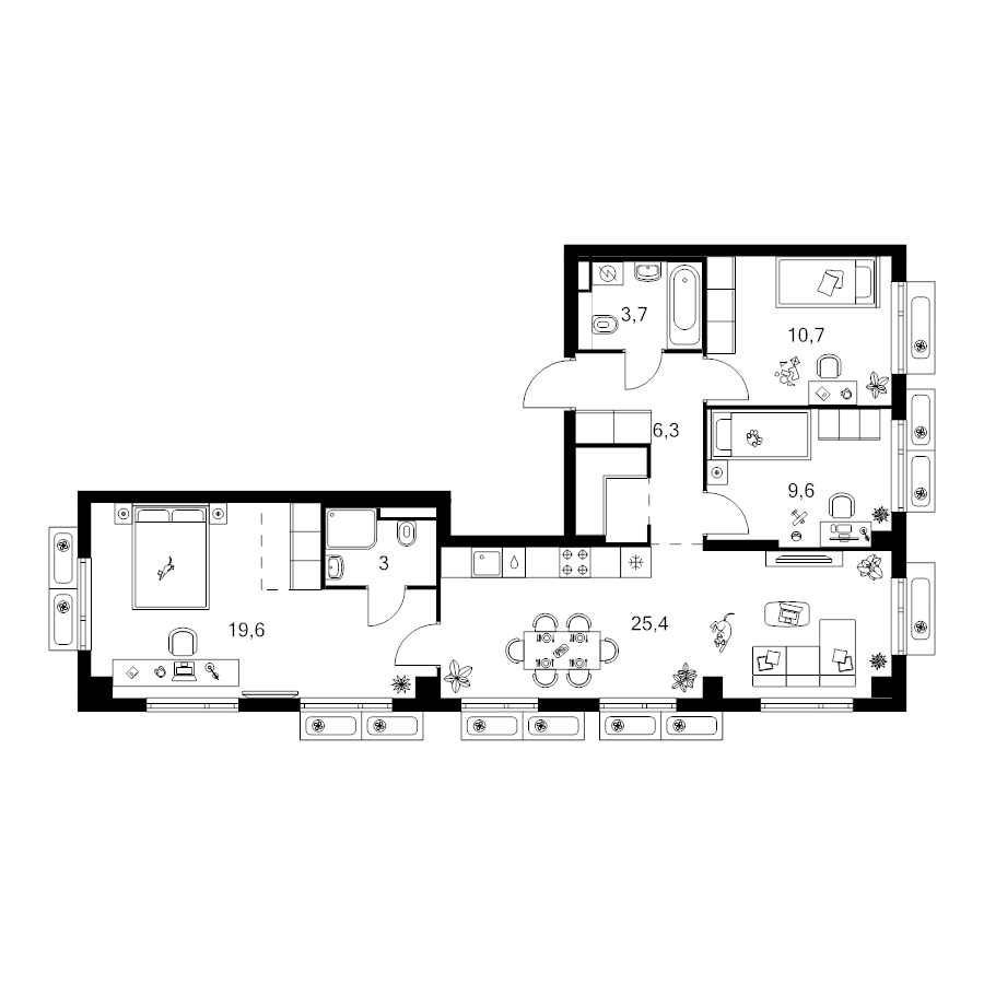 4 ккв (Евро) 82,8 м²