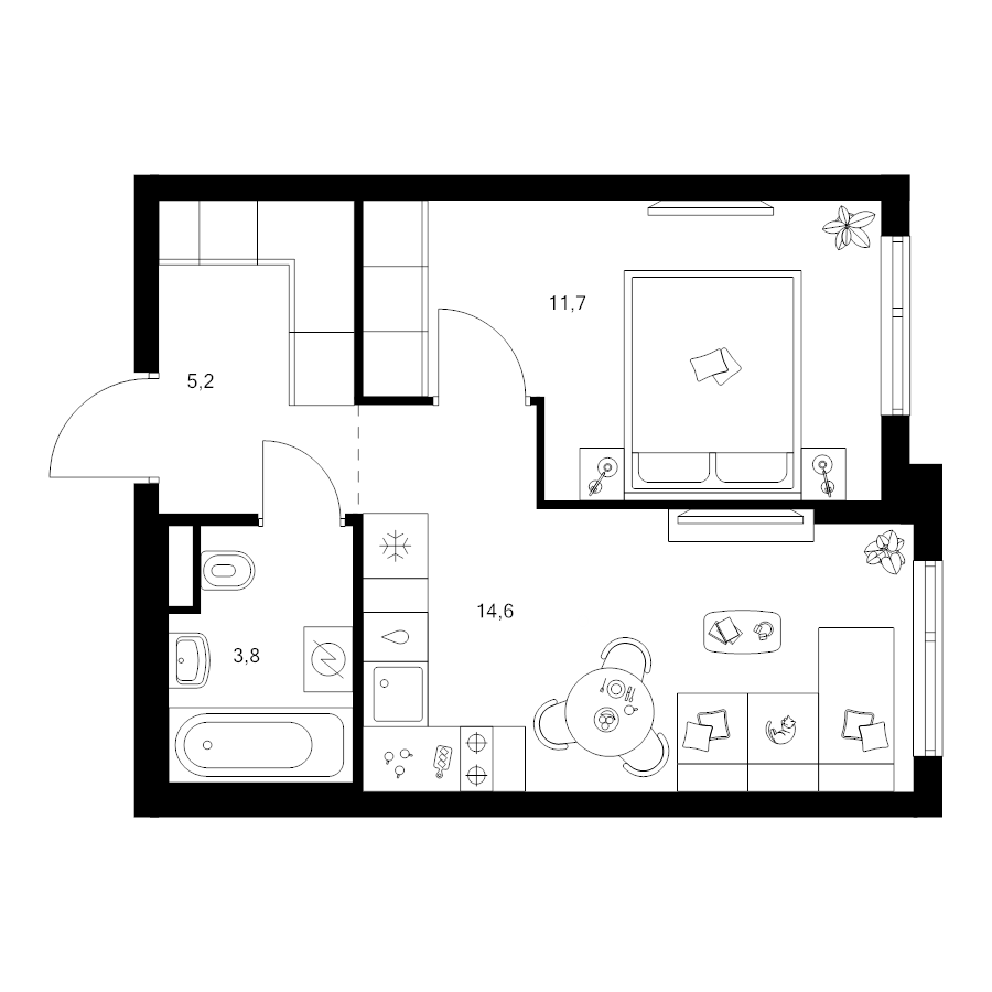 1 ккв 35,3 м²