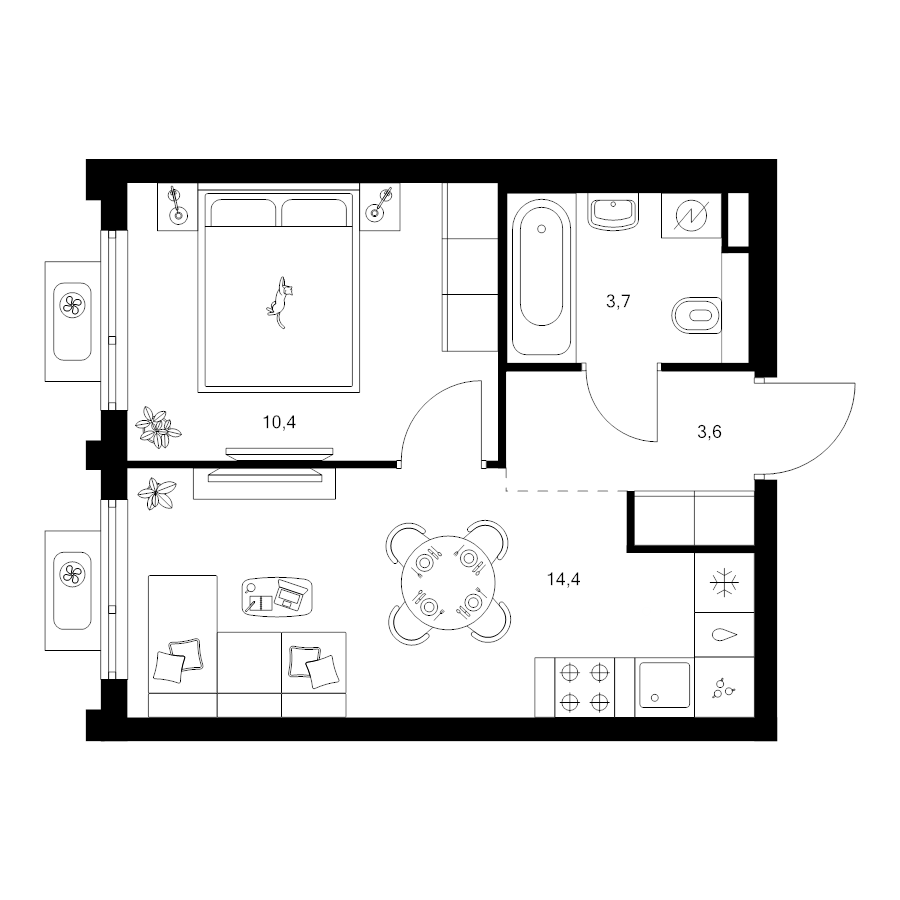 1 ккв 32,1 м²