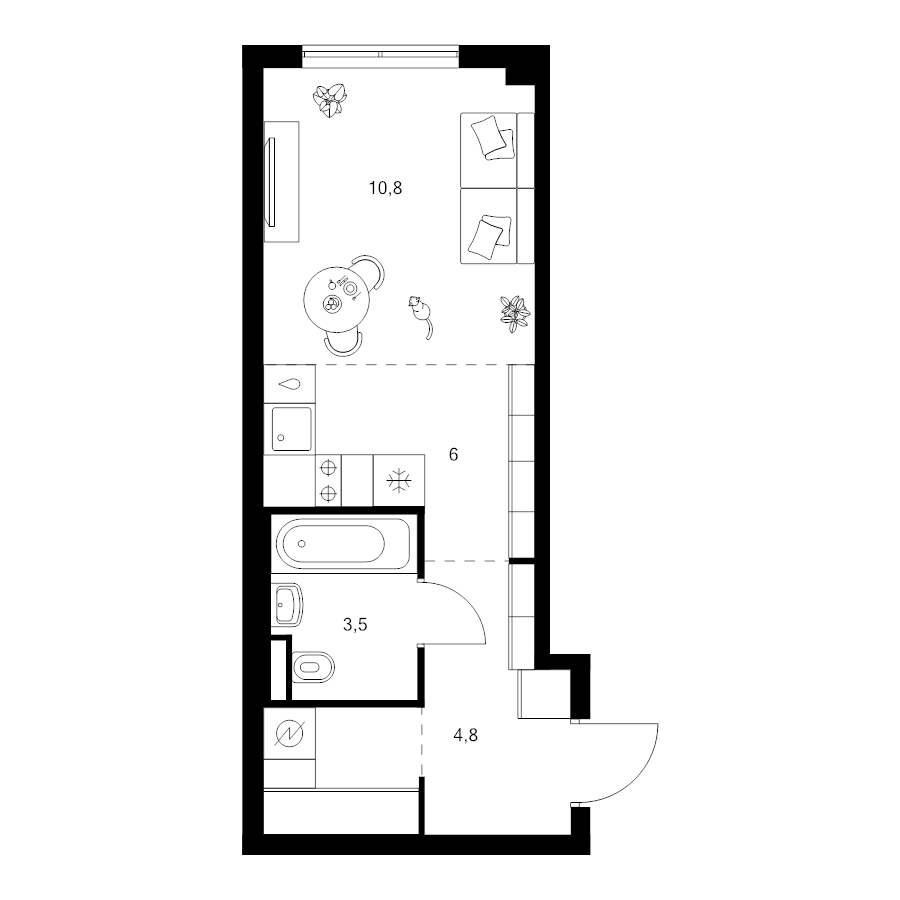 Студия 27,8 м²