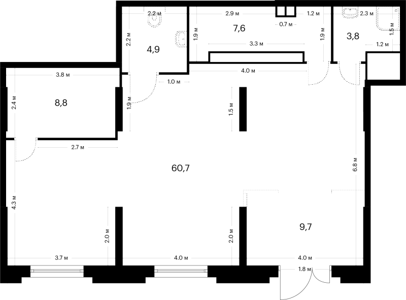 К. пом 95,5 м²