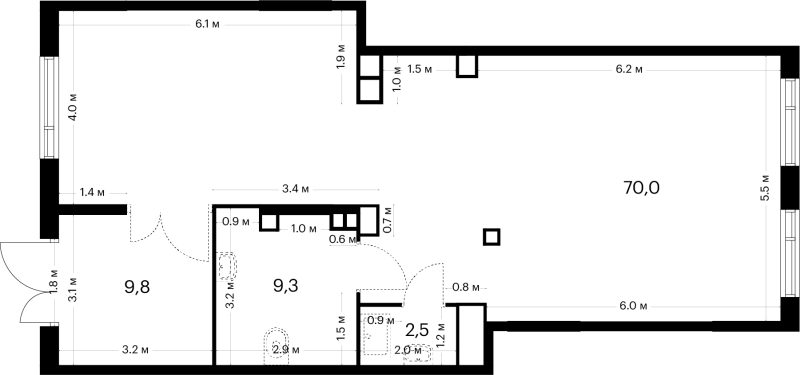 К. пом 91,6 м²