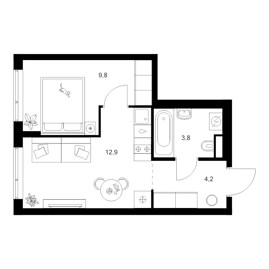 1 ккв 30,7 м²
