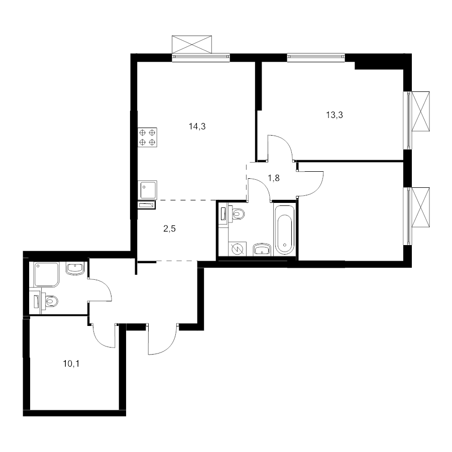 2 ккв 65 м²