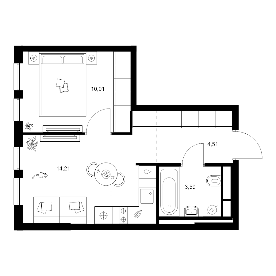 1 ккв 32,3 м²