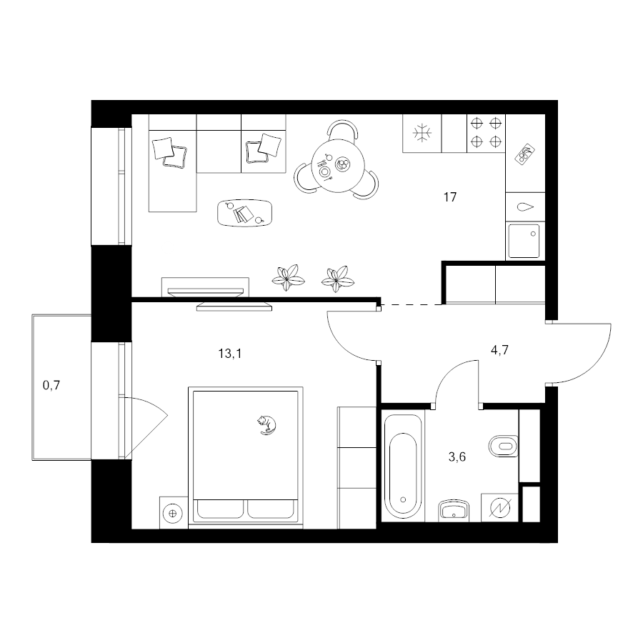 2 ккв (Евро) 39,1 м²