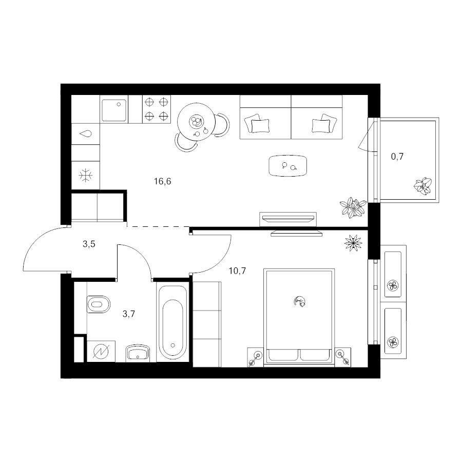 2 ккв (Евро) 35,2 м²
