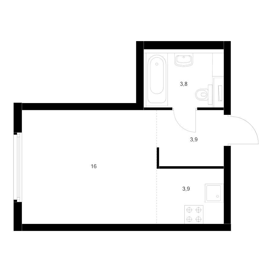 Студия 28,2 м²