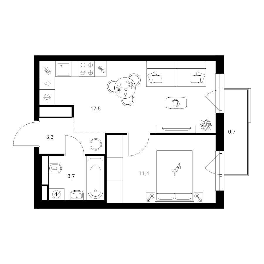 2 ккв (Евро) 36,3 м²