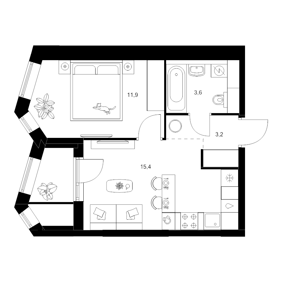 2 ккв (Евро) 35,3 м²
