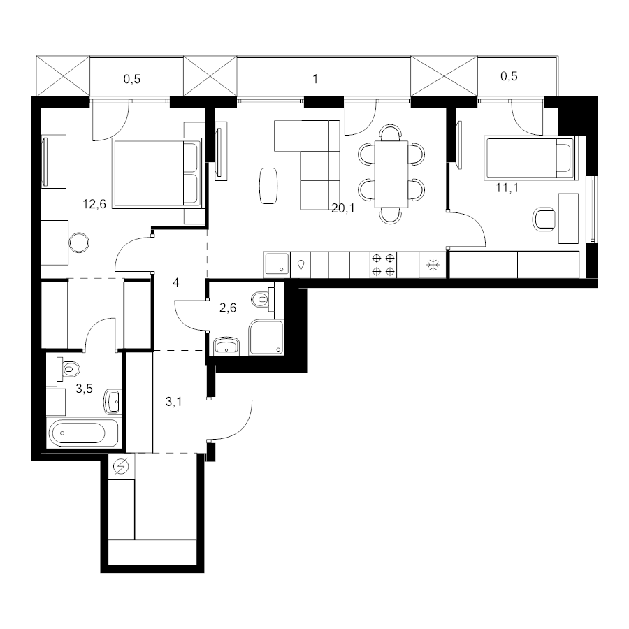 3 ккв (Евро) 67,8 м²