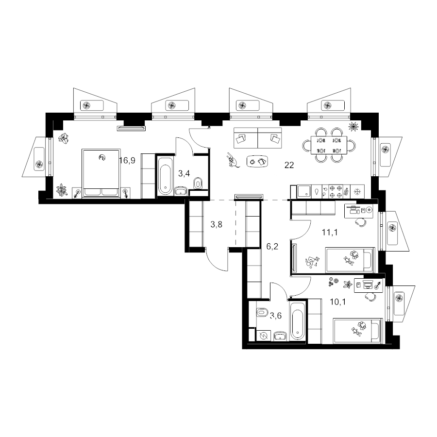 4 ккв (Евро) 79,1 м²