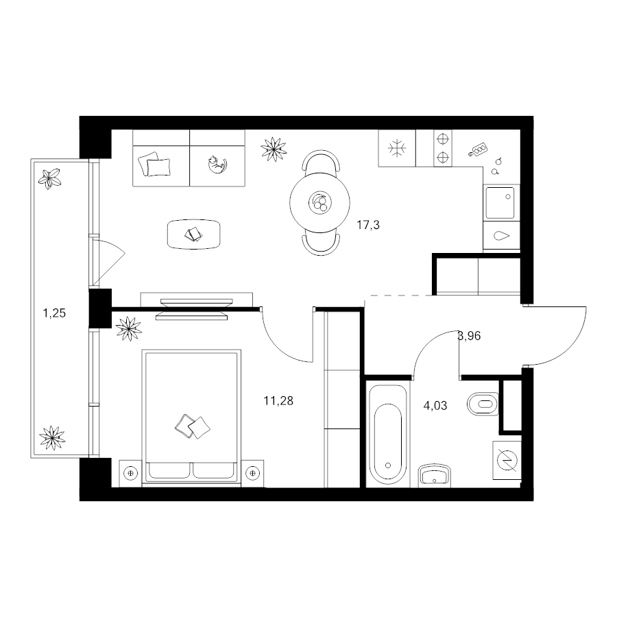 2 ккв (Евро) 37,8 м²