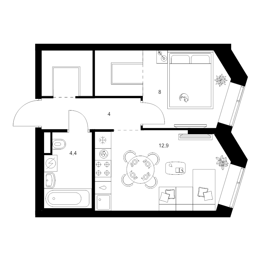 1 ккв 35,1 м²