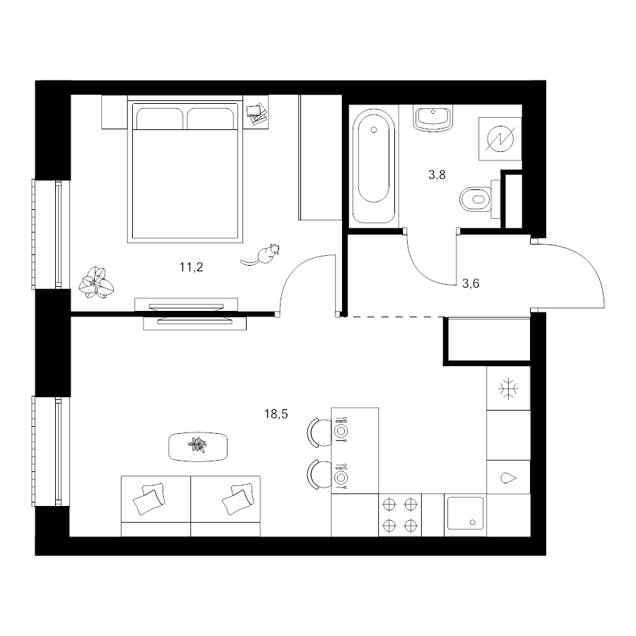 2 ккв (Евро) 37,1 м²