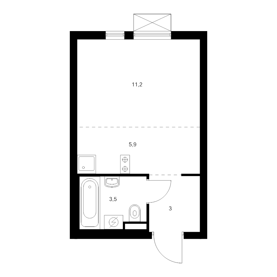 Студия 23,6 м²