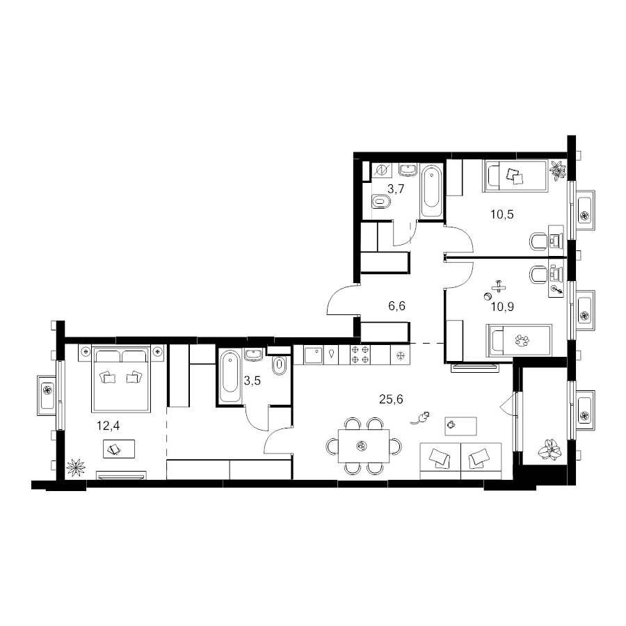 4 ккв (Евро) 88,1 м²