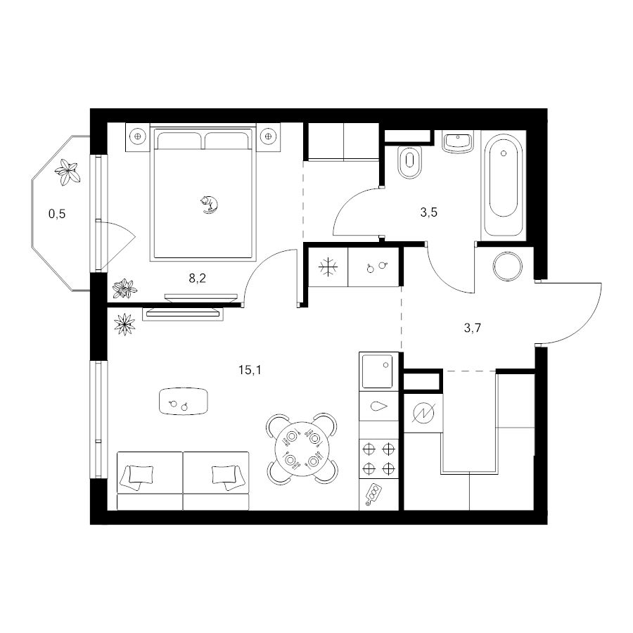 2 ккв (Евро) 37,1 м²