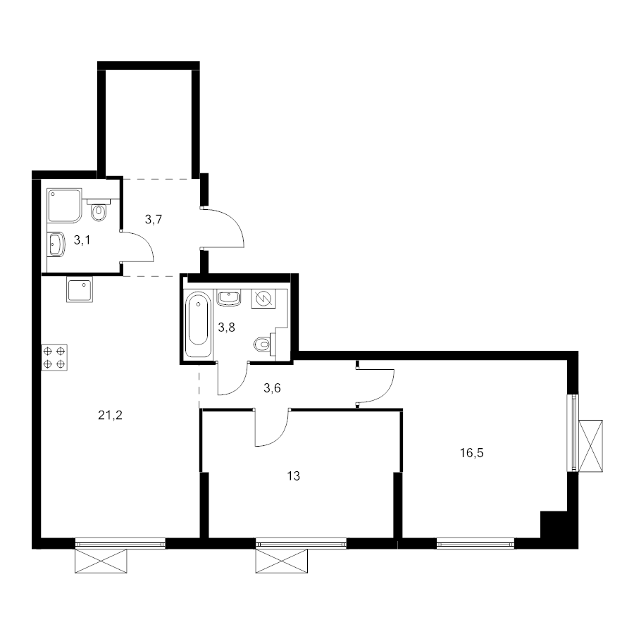 3 ккв (Евро) 68,5 м²