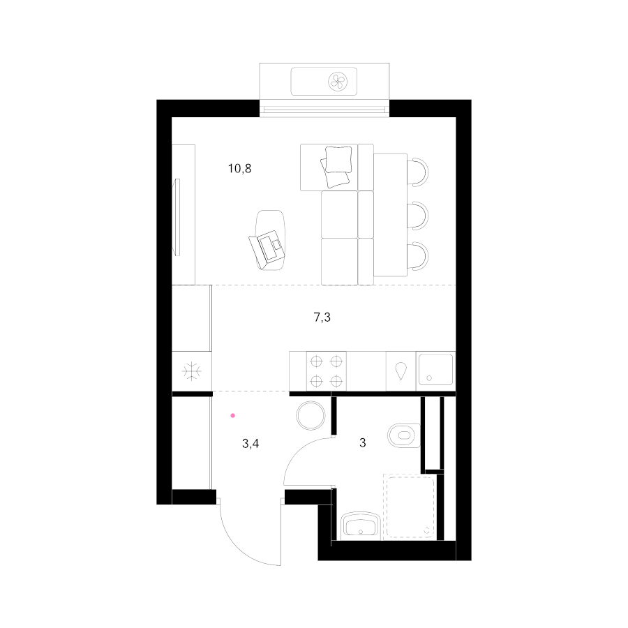 Студия 24,5 м²