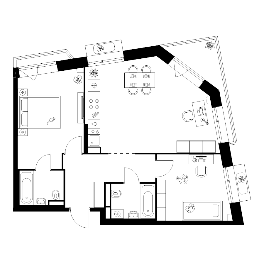 3 ккв (Евро) 68,9 м²