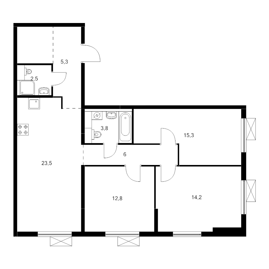 4 ккв (Евро) 86,2 м²