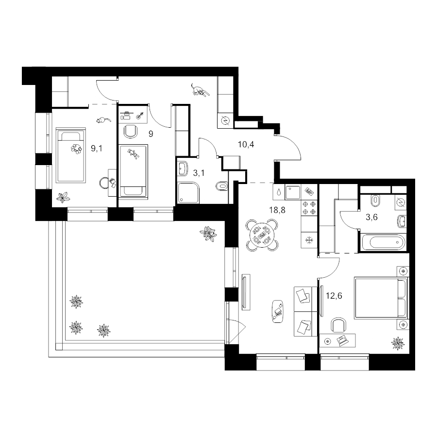4 ккв (Евро) 82,1 м²