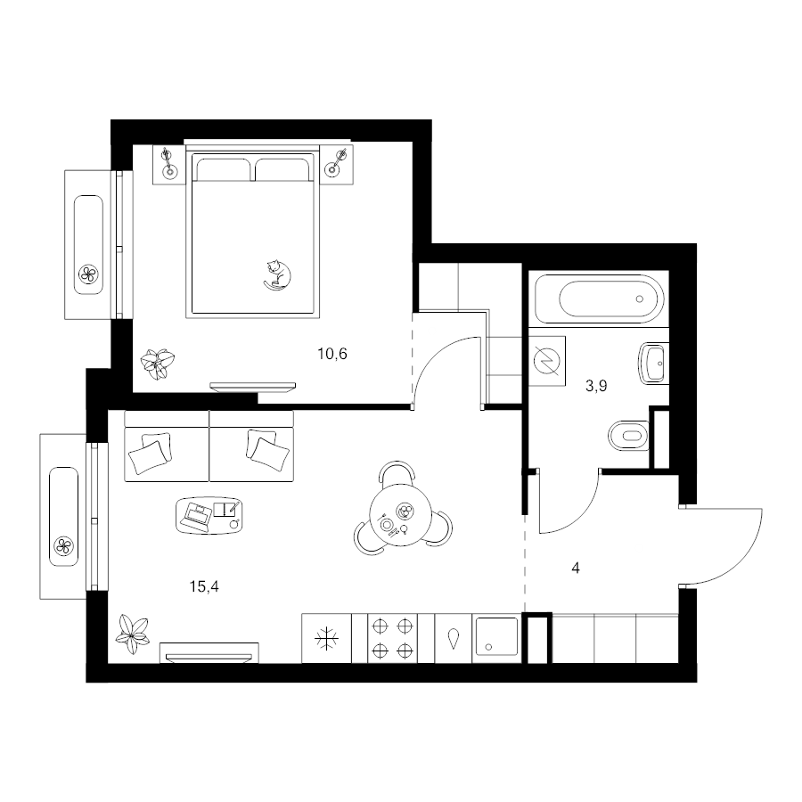 2 ккв (Евро) 36,1 м²