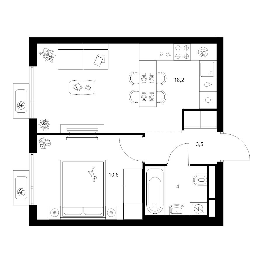 2 ккв (Евро) 36,3 м²