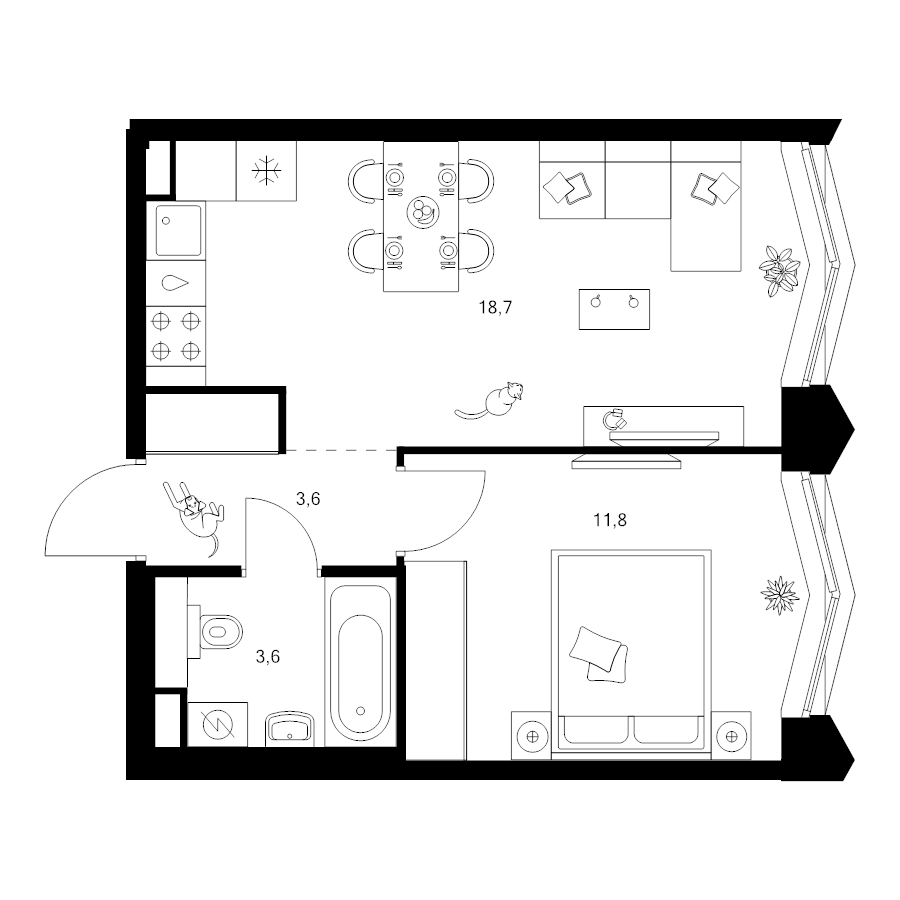 2 ккв (Евро) 37,7 м²