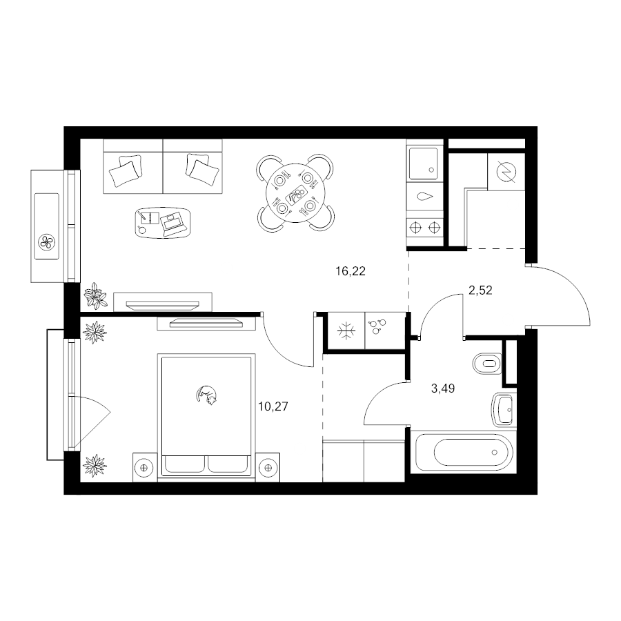 2 ккв (Евро) 36,1 м²