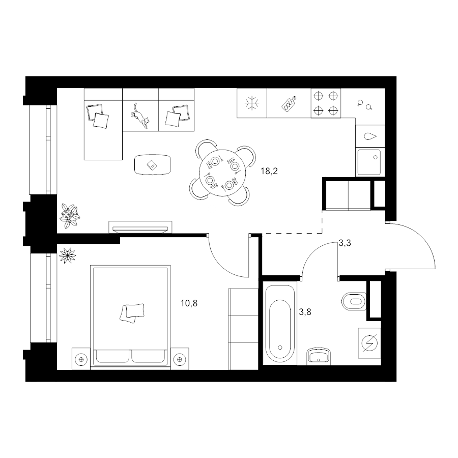2 ккв (Евро) 36,1 м²