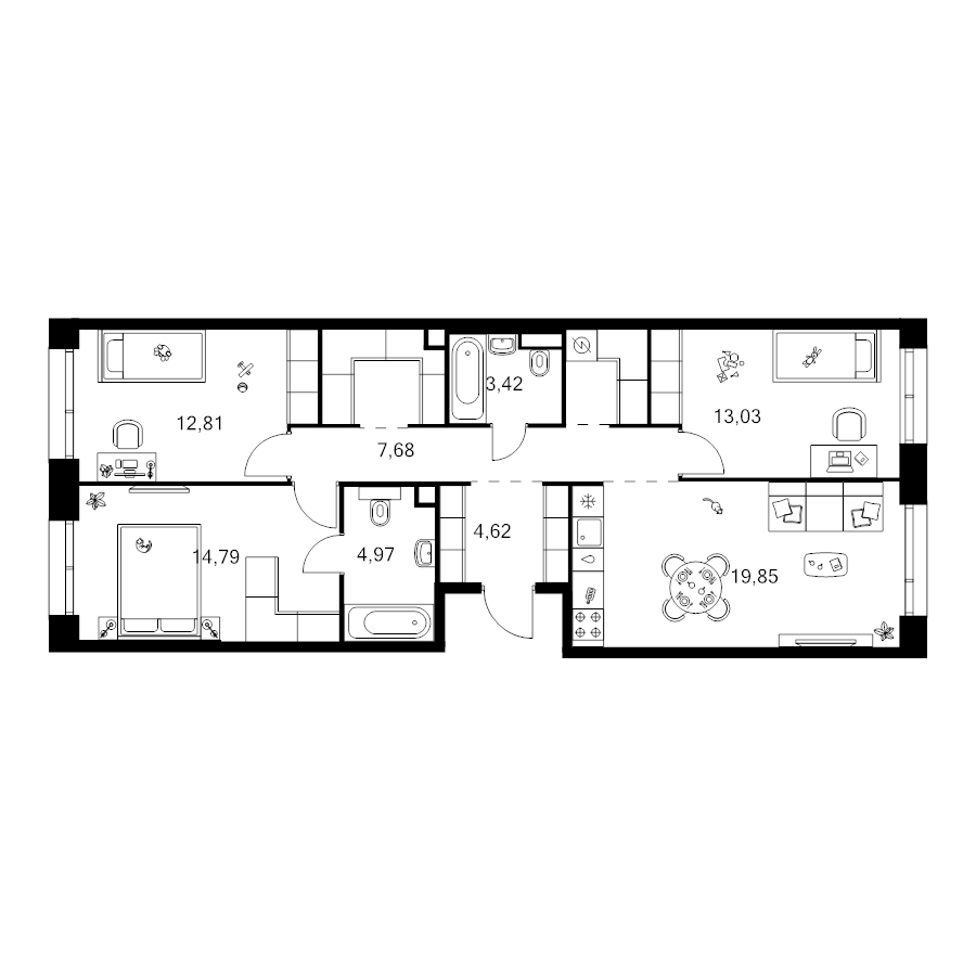 4 ккв (Евро) 88,2 м²