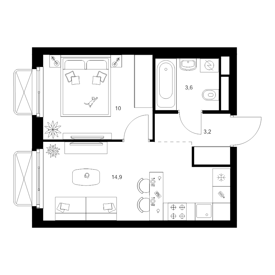 2 ккв (Евро) 31,7 м²